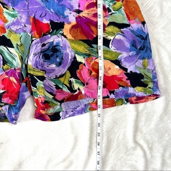 In Charge Vintage 90s Retro Colorful Floral Print Short Sleeve Romper Medium - Picture 15 of 16